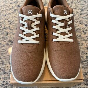 Peter Millar Brown Wool Glide Sneakers with White Accents